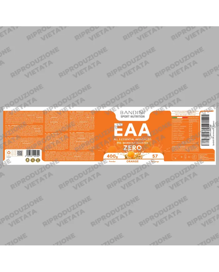 EAA Amminoacidi Essenziali in Polvere (Arancia) – 400 g